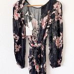 Anthropologie Harlyn Audria Jacquard Jumpsuit in Black Floral Photo 6