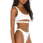 superdown Mona Buckle Bikini Top in White Small New Womens Swimsuit Photo 2