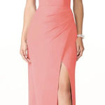 Azazie  Leo Coral Bridesmaid Black Tie Gown Size A4 / Small NEW NWT Photo 0