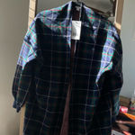 Crown & Ivy  Plaid Cardigan - Navy and Green Photo 0