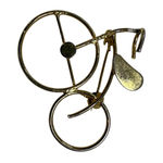Vintage Gold Tone Bicycle Brooch Pin Miniature Bike Jewelry Photo 0
