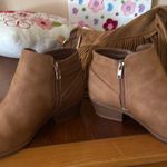 Soda Tan Ankle Boots with Suede Finish and Side Zipper Photo 3