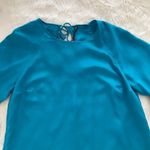 TRACY REESE Bell Sleeve Blouse Silky‎ Tie Back Keyhole Teal Green Blue Small Green Photo 2