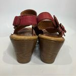 Clarks Born Timia raspberry pink leather sandals heels women’s size‎ 9 casual summer Photo 4