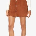 Intermix genuine goat leather brown retro A-line mini shirt Photo 2