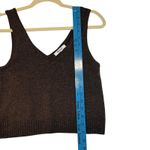 Madewell V Neck Ribbed Knit Sweater Tank Top Wool Cotton Small Dark Brown Small Photo 4