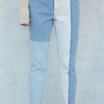 PacSun Eco Hopper Patch Mom Jean Two Tone Blue Wash Photo 13