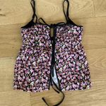 LPA  - Fiorella Floral Tie Top in Black and Pink Photo 0
