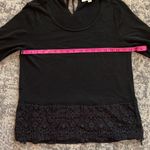 Loft  Women's Black Lace Hem Tie Back Sweater Photo 5