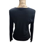 Ralph Lauren Lauren  Black Long Sleeve Knit Top Gold Button Shoulder Detail XL Photo 1