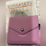 Borgasets Mini Lavender Leather Trifold Women's Wallet New with Tags Purple Photo 6