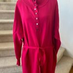 Daily Practice Anthropologie Hot Pink Knit Belted Mini Sweater Dress Size XL Photo 0