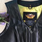 Harley Davidson Vintage Leather Full zip Vest In Black, M Photo 2