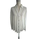 Judith March  Beach Cowgirl White Sequined Button Down Shirt Top Size Large Photo 2
