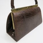 Vintage 50s Roos Atkins Brown Lizard Handbag Photo 3