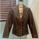 Guns and Leather Argentinian Jacket Fits a Women's Small, Maroon Red Photo 0