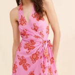 Anthropologie  Pink Ruffle Halter Wrap Mini Dress NWT Sz. M Photo 0