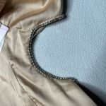 Oh Polly NWT  Tan Ocean Shinmer Satin Rhinestone Cut Out Mini Dress Photo 6