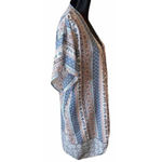 SPEED‎ LIMIT MPH XL Cover Up Blue Coral Floral Mixed Print Kimono Open Front Photo 2