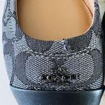 Coach  Chelsea Black Gray Signature Canvas Logo Print Ballerina Flats - US 8.5 Photo 3