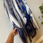 Oasis 100% Silk cocoon mini dress by  ,abstract print in blue/gray/cream, M Photo 4