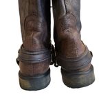 Steve Madden Judgemnt Distressed Black Leather Fleur-De-Lis Riding Boots, Sz 10 Photo 12