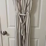 One Love Clothing Black And White Strip Jumpsuit Photo 2