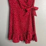 Rellipop Polka Dot Wrap Dress Flowy Ruffle Trim Red and White Small Size undefined Photo 5