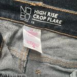 No Boundaries  Junior's High Rise Cropped Flare Wash Blue Distressed Size 13 Photo 6