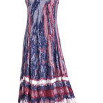 The Pyramid Collection Pink and Blue Tie Dye Spaghetti Strap Maxi Dress Size M Photo 0