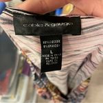 Cable & Gauge Cute stretchy rainbow wave twist front deep v babydoll 3/4 sleeve top mermaid Photo 7