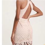 Lulus  Women's Steal a Kiss White Lace Halter Open Back Mini Dress Sz Medium Photo 1
