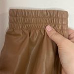 ZARA  tan faux leather drawstring jogger size M Photo 8
