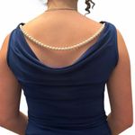 Burberry Vintage  London Royal Blue Blouse Pearl detailTimeless Elegance Photo 5