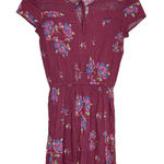 Matilda Jane Women Dress Art Class Cinched Waist Crochet Floral Maroon Size XS Photo 0