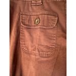 Style & Co Women’s Brown Cropped Pants Size 14 Stretch Button Hem Pocket Detail Photo 2
