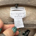 90s Christmas Americana poinsettia fair isle quilt square snowflake sweater vest Size L Photo 3