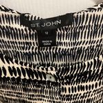 St. John  Pussybow Button Up Blouse Abstract Black and White Size 12 Photo 2