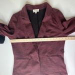 Skies Are Blue  Textured Knit Blazer Large Burgundy Open Front Stretch Minimalist Photo 8
