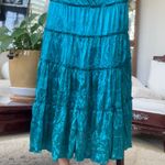 Y2k Satin Tiered Skirt Blue Photo 4