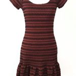 Free People  knit ruffle hem zigzag print women’s dress Size Small Photo 9