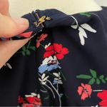 Ralph Lauren LRL Dress Midi Floral Ruffle Balloon Sleeve Lined Belt Blue Red Photo 12