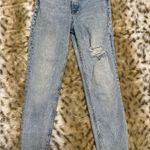 ZARA Light Blue High Rise Distressed Jeans Photo 2