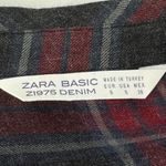ZARA  Plaid Long Sleeve Mini Shirt Dress Red Gray Size S Photo 7