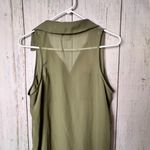 Decree  Women's Sleeveless Olive Green Button Front Lightweight Blouse Sz L Photo 3