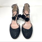 Kate Spade black ankle wrap glitter shoes, made in Italy, size 7 NWT Photo 2