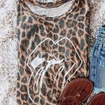 Boutique Leopard Rolling Stone tongue tee Photo 3