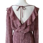 Lulus LULU’S Zoelle Burgundry Floral Print Ruffle Mini Dress Sz M Photo 8