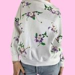 Vintage 80s Columbine Hummingbird Floral Nature Sweatshirt Large Cal Pac… White Photo 1