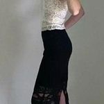 Laundry by Shelli Segal Sheer Lace Midi Skirt NWT Black Size 6 Photo 1